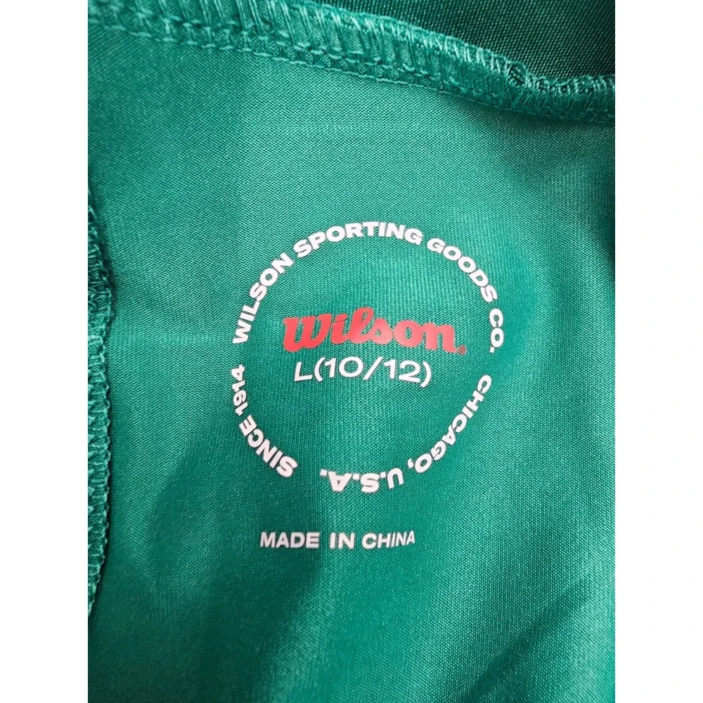 Wilson Girls Athletic Tennis Skort Green Poly Blend Workout Size Large‎ 10/12